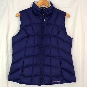 Eddie Bauer Vest Womens Blue Jacket Puffer Down Quilted Lightweight Size L
